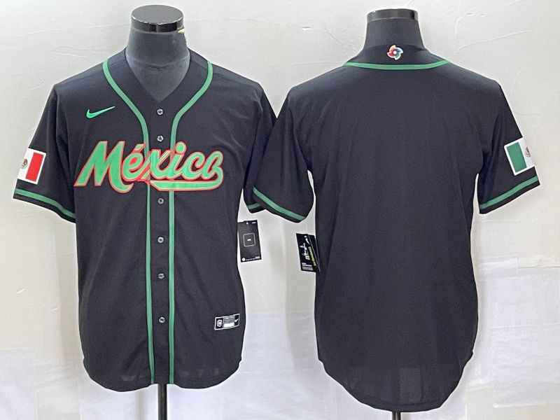Men 2023 World Cub Mexico Blank Black Nike MLB Jersey->more jerseys->MLB Jersey